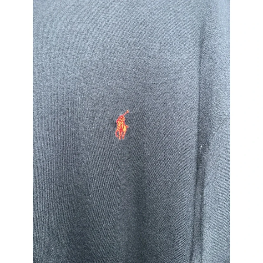 Polo Ralph Lauren Men's M Black L/S T-Shirt Red Pony Logo Fits Small 100% Cotton